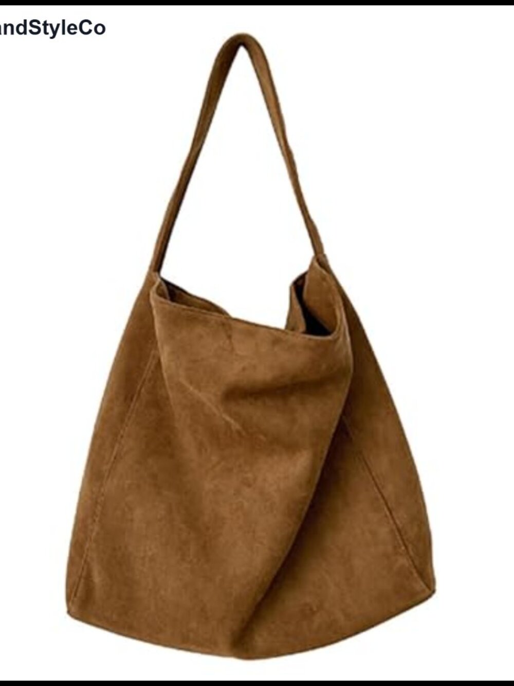 Suede Tote Bag Women Retro Slouchy Office Shoulder Top-handle Handbags
